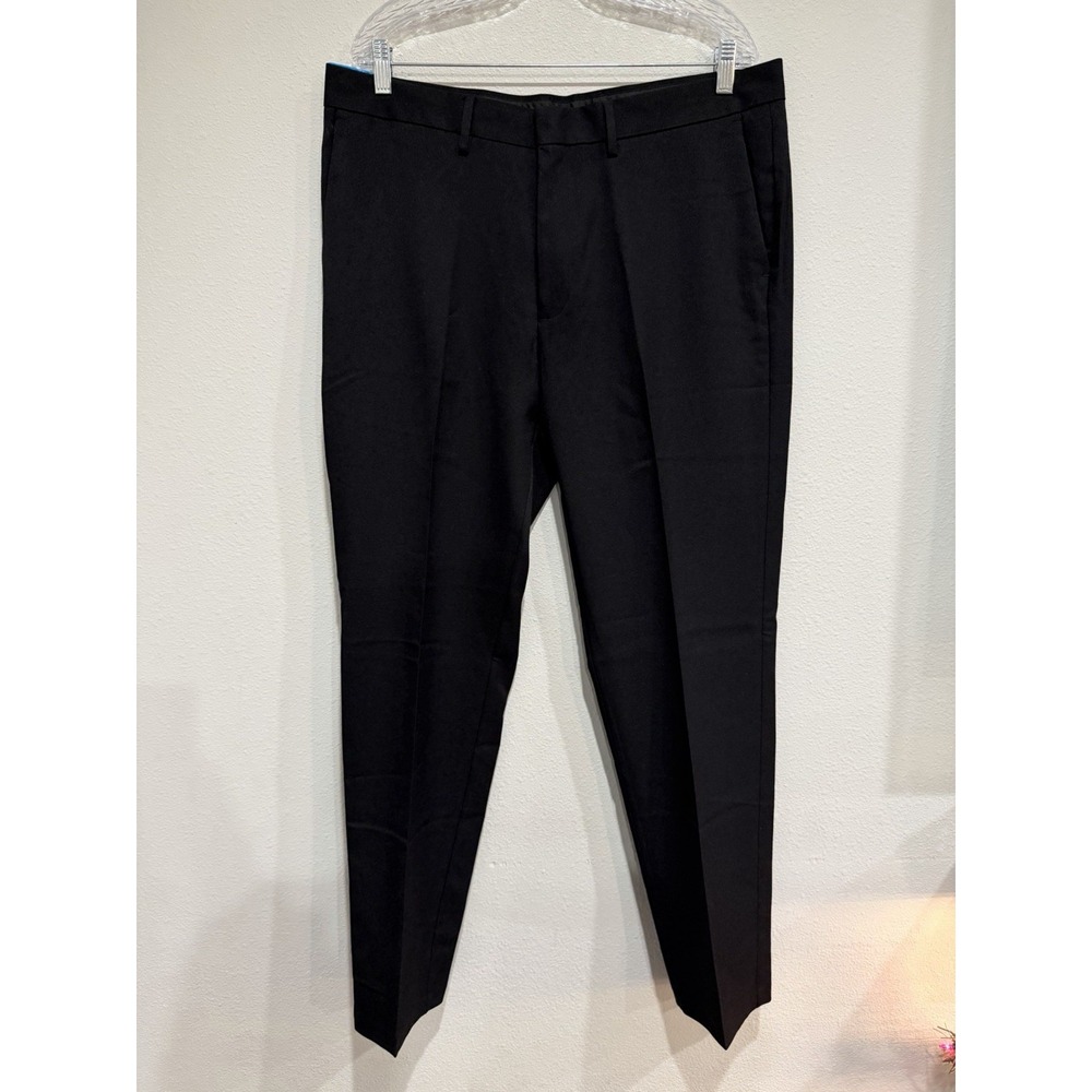 Kenneth Cole Reaction Stretch Slim Fit Black Dress Pant Size 36x32